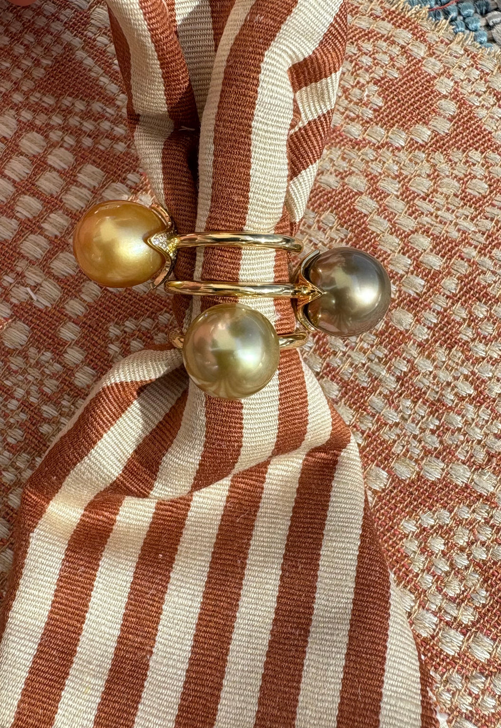 Chocolate Tahitian Pearl Dauphine Ring