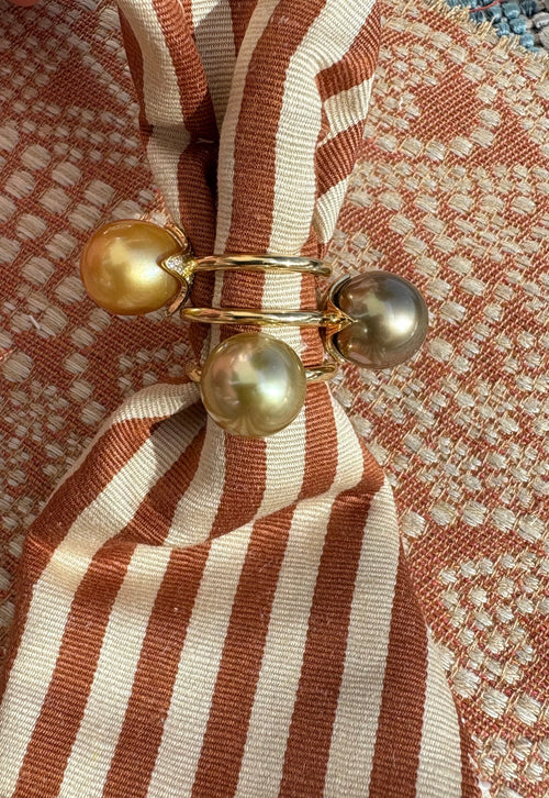 Chocolate Tahitian Pearl Dauphine Ring